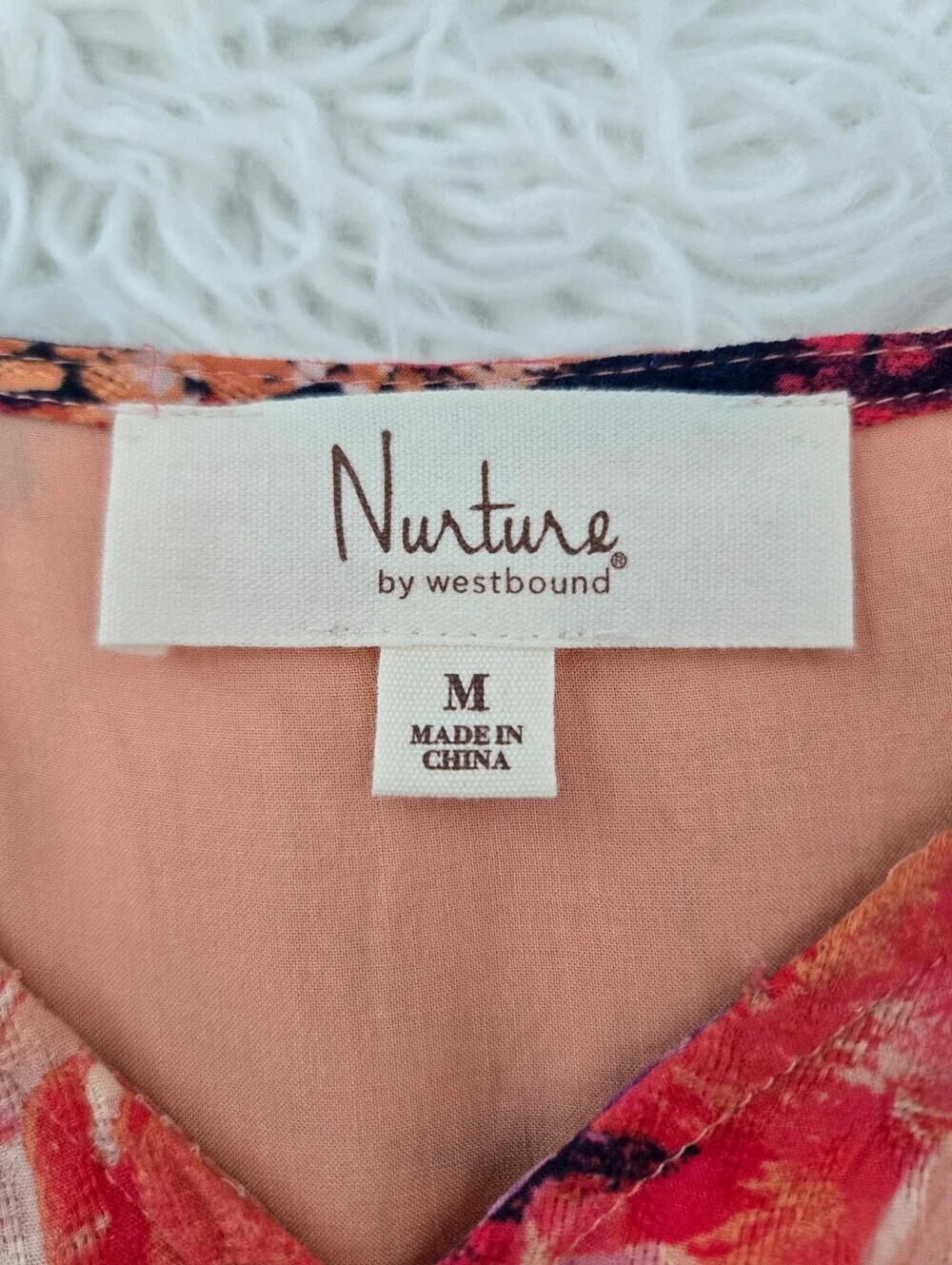 Nurture by Westbound  boho-chic botanical floral midi dress. Medium